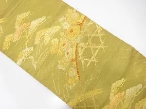 アンティーク 光悦垣に万寿菊・笠松模様織出し袋帯(着用可)